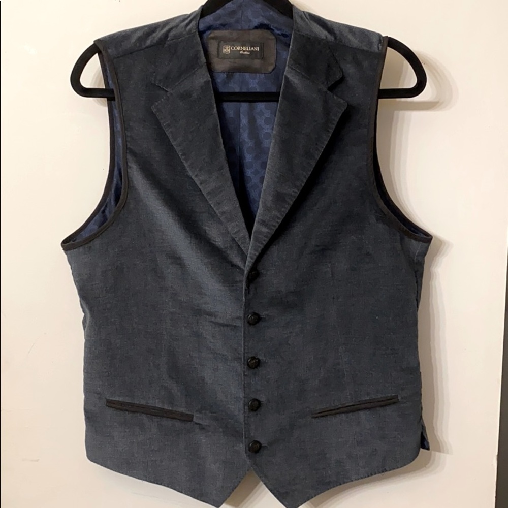Corneliani-Single Breasted Velvet Vest - Picture 1 of 9